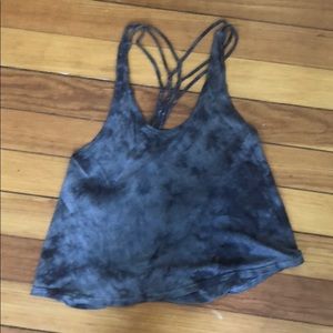 Gray washed tie dye tank top